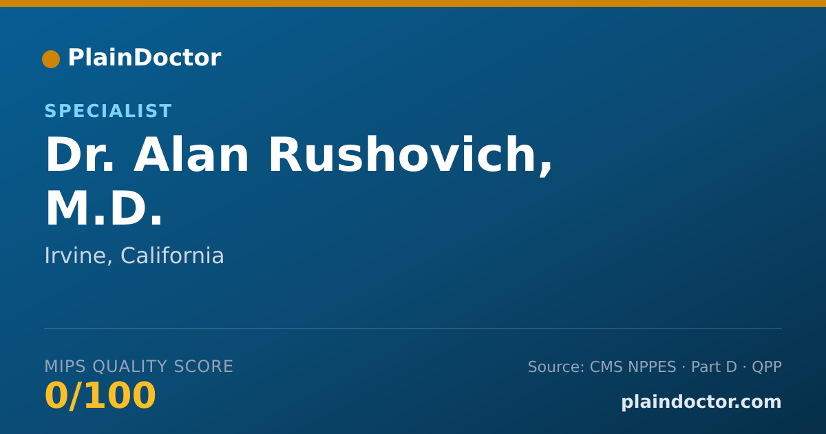 Shareable card for Alan Rushovich, M.D. - Specialist, Irvine, CA