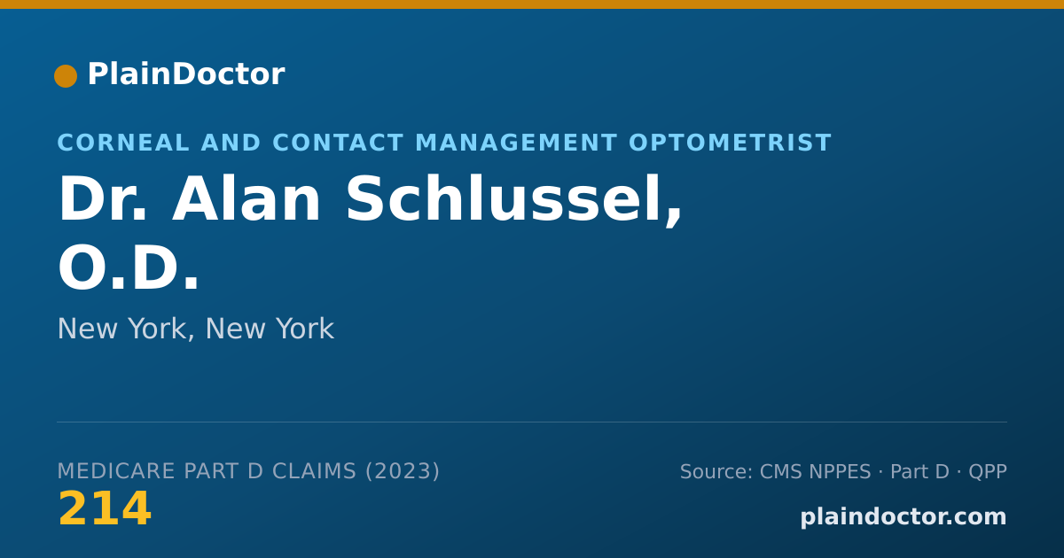 Shareable card for Alan Schlussel, O.D. - Corneal and Contact Management Optometrist, New York, NY