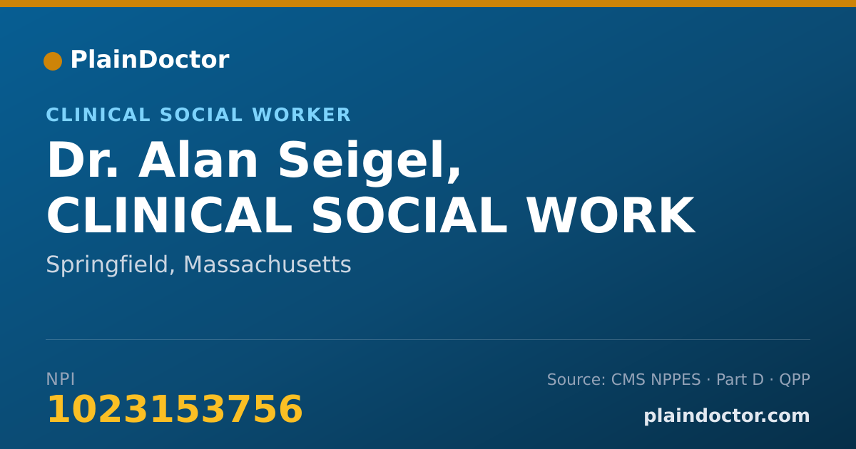 Shareable card for Alan Seigel, CLINICAL SOCIAL WORK - Clinical Social Worker, Springfield, MA