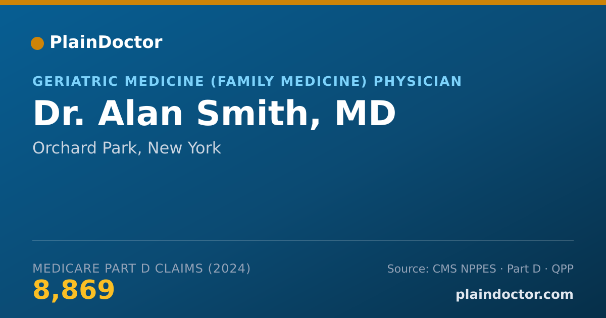 Shareable card for Alan Smith, MD - Geriatric Medicine (Family Medicine) Physician, Orchard Park, NY
