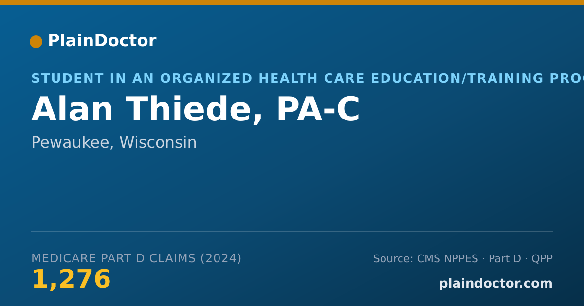 Shareable card for Alan Thiede, PA-C - Student in an Organized Health Care Education/Training Program, Pewaukee, WI