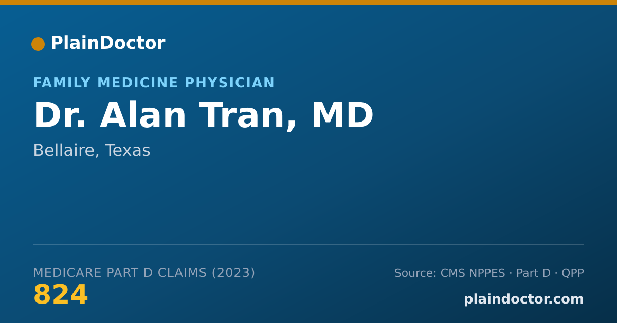 Shareable card for Alan Tran, MD - Family Medicine Physician, Bellaire, TX