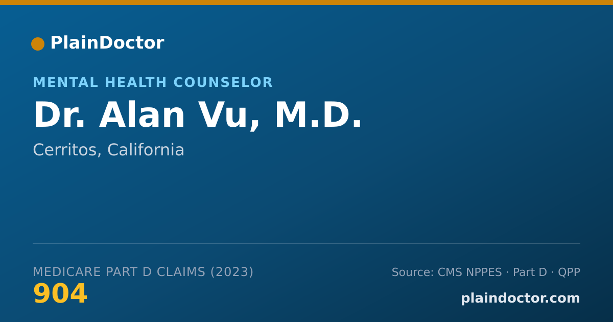 Shareable card for Alan Vu, M.D. - Mental Health Counselor, Cerritos, CA