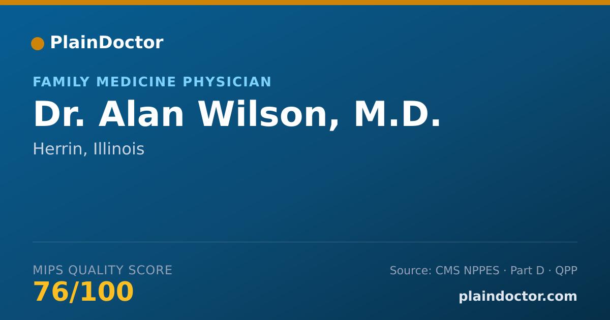 Shareable card for Alan Wilson, M.D. - Emergency Medicine Physician, Herrin, IL