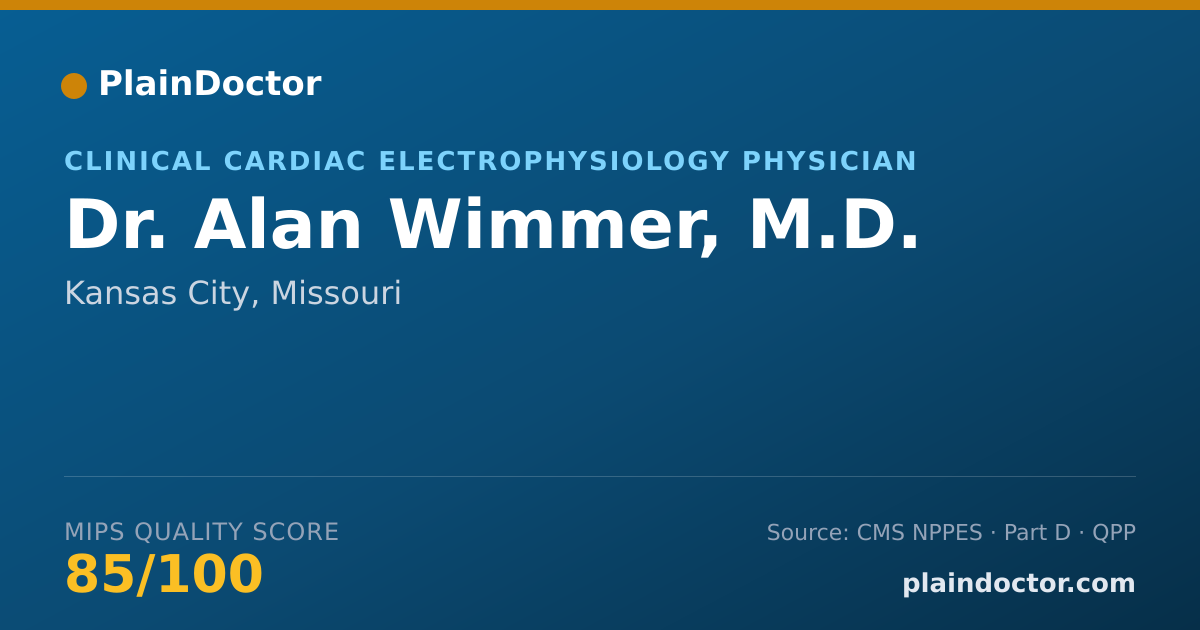 Shareable card for Alan Wimmer, M.D. - Clinical Cardiac Electrophysiology Physician, Kansas City, MO