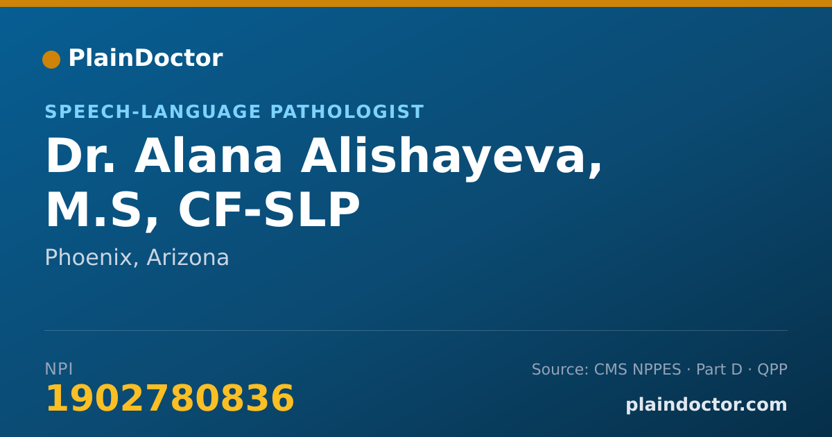 Shareable card for Alana Alishayeva, M.S, CF-SLP - Speech-Language Pathologist, Phoenix, AZ