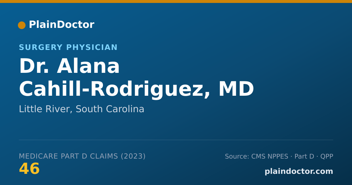 Shareable card for Alana Cahill-Rodriguez, MD - Surgery Physician, Little River, SC