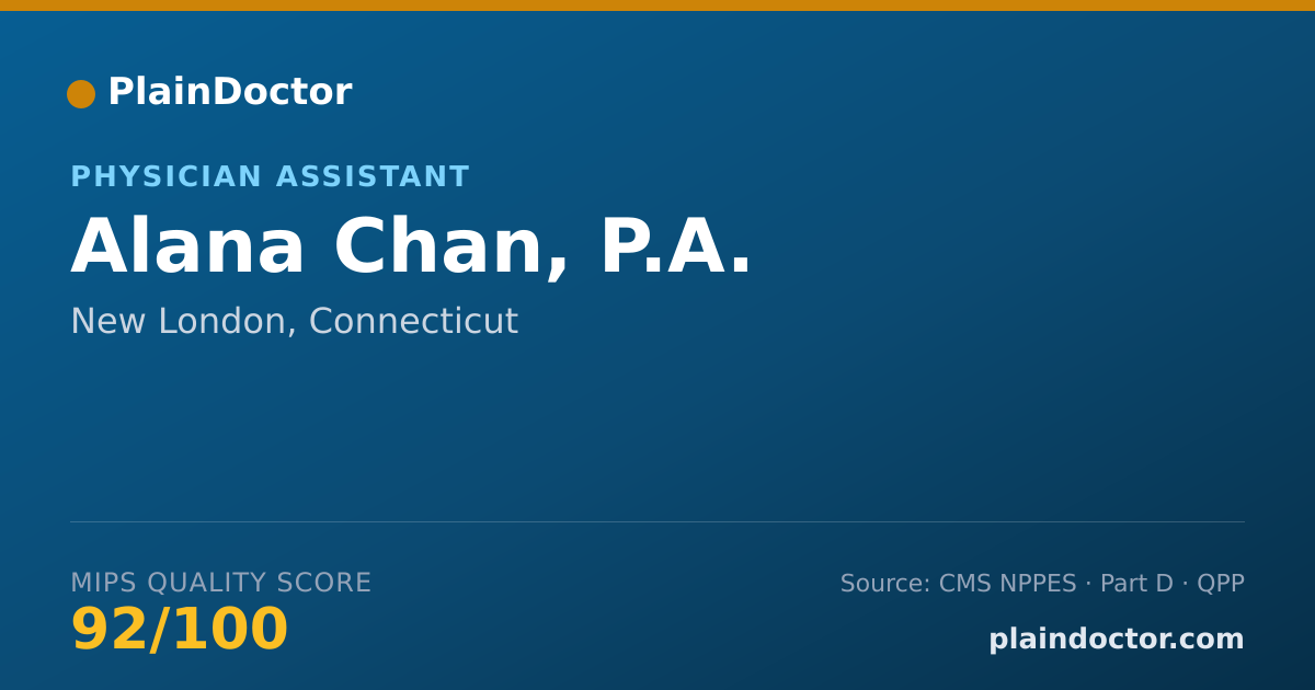 Shareable card for Alana Chan, P.A. - Physician Assistant, New London, CT