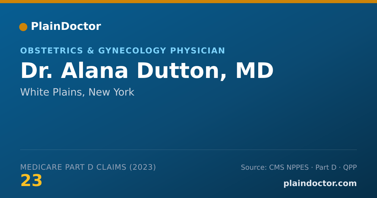 Shareable card for Alana Dutton, MD - Obstetrics & Gynecology Physician, White Plains, NY