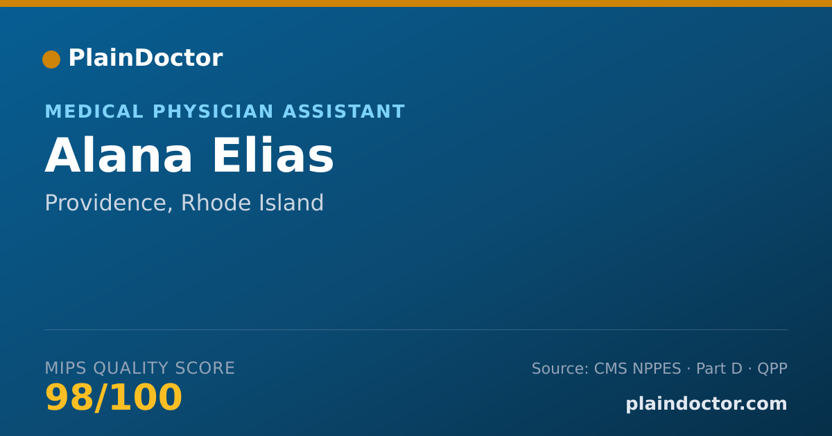 Shareable card for Alana Elias - Medical Physician Assistant, Providence, RI