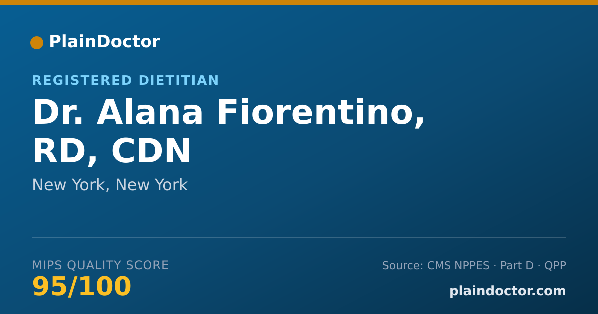 Shareable card for Alana Fiorentino, RD, CDN - Registered Dietitian, New York, NY