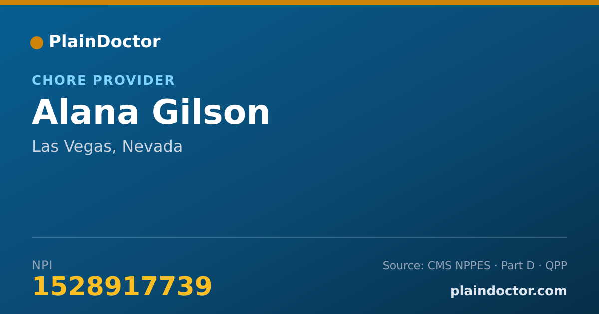 Shareable card for Alana Gilson - Chore Provider, Las Vegas, NV