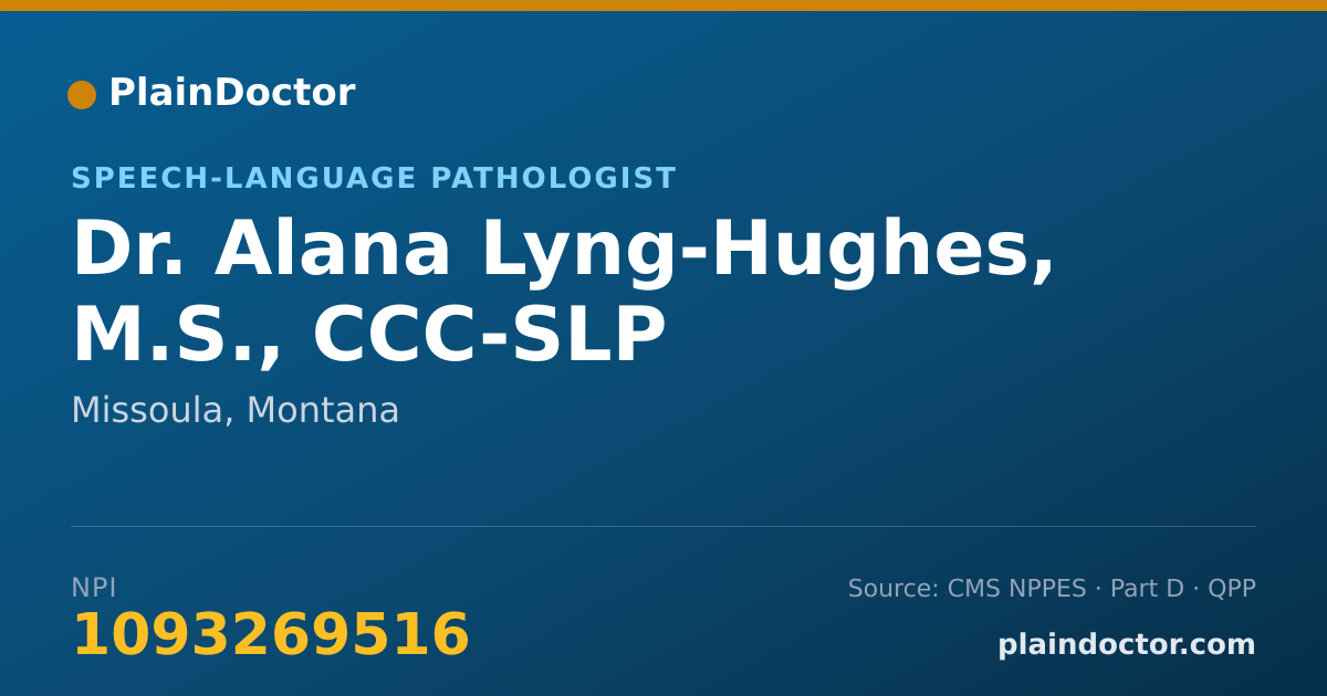 Shareable card for Alana Lyng-Hughes, M.S., CCC-SLP - Speech-Language Pathologist, Missoula, MT