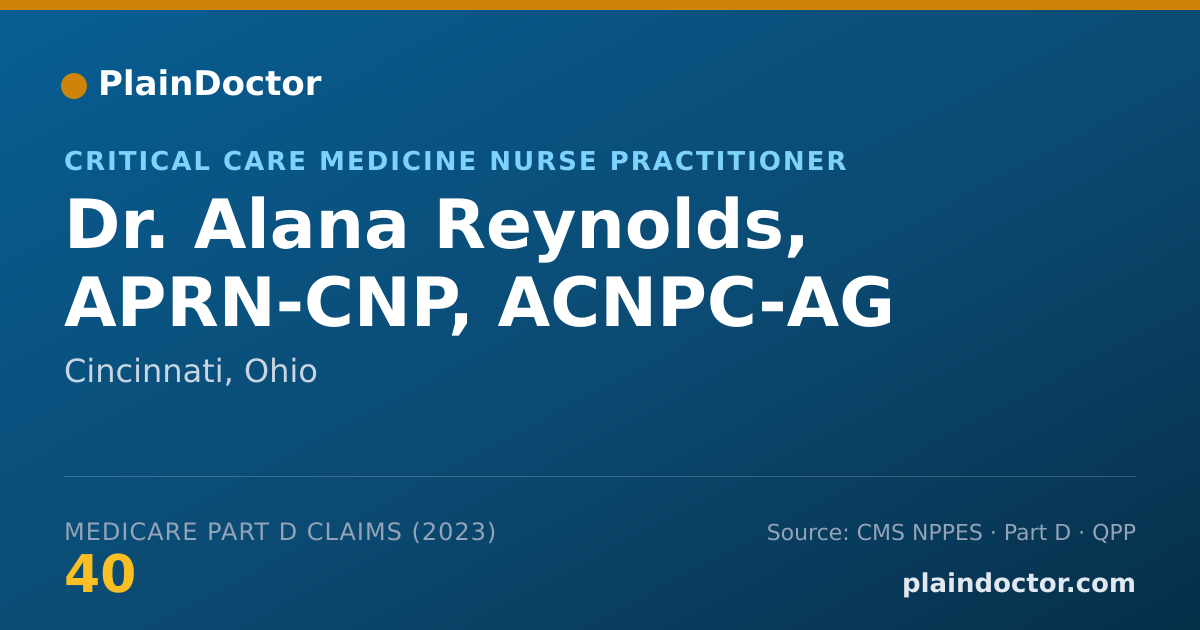 Shareable card for Alana Reynolds, APRN-CNP, ACNPC-AG - Critical Care Medicine Nurse Practitioner, Cincinnati, OH