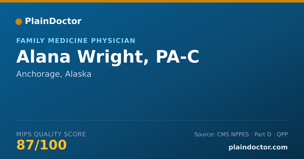 Shareable card for Alana Wright, PA-C - Family Medicine Physician, Anchorage, AK