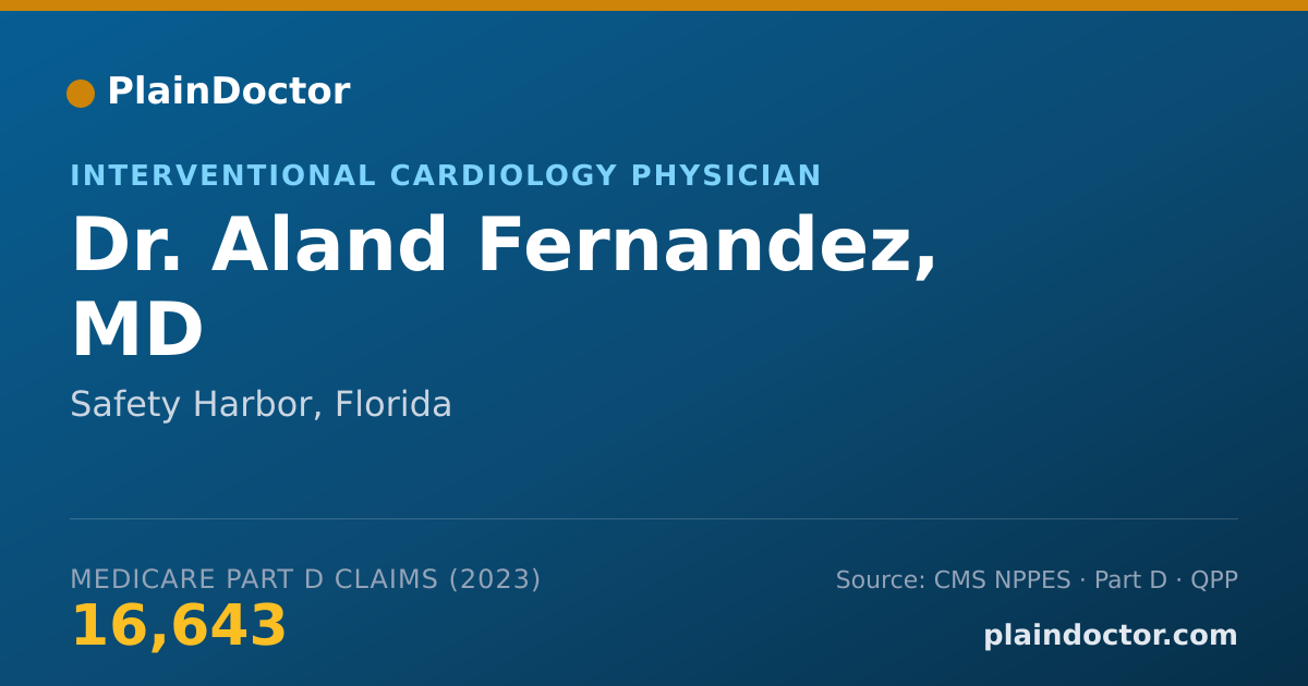 Shareable card for Aland Fernandez, MD - Interventional Cardiology Physician, Safety Harbor, FL