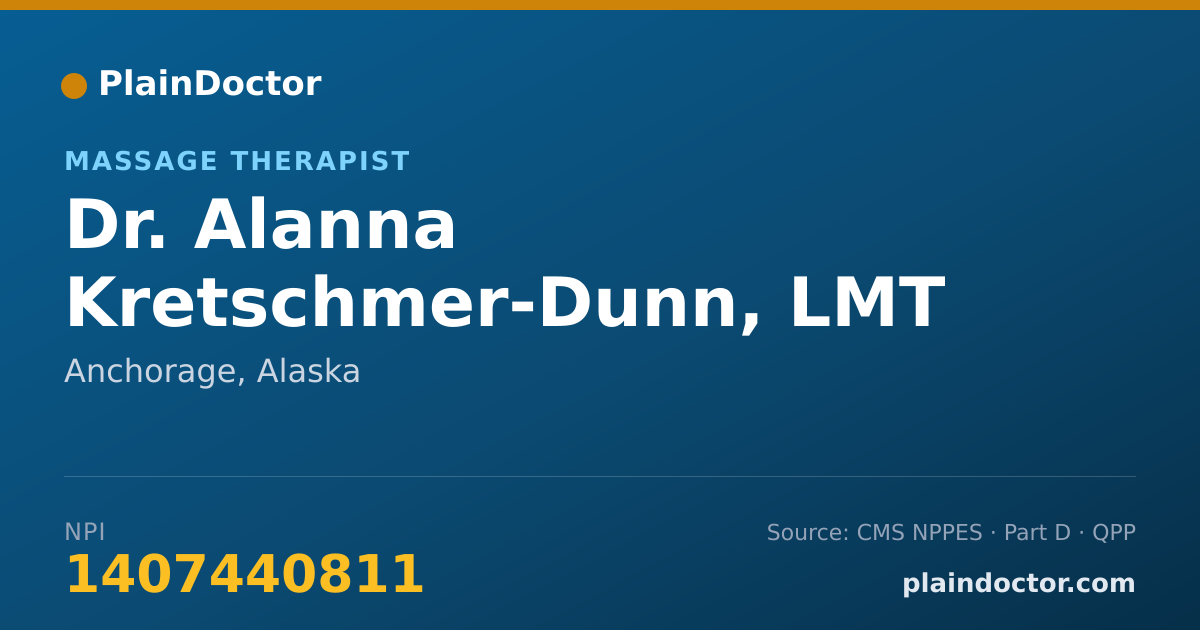 Shareable card for Alanna Kretschmer-Dunn, LMT - Massage Therapist, Anchorage, AK