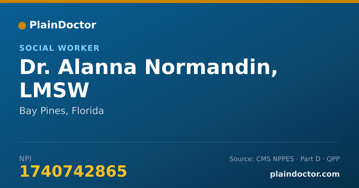 Shareable card for Alanna Normandin, LMSW - Social Worker, Bay Pines, FL