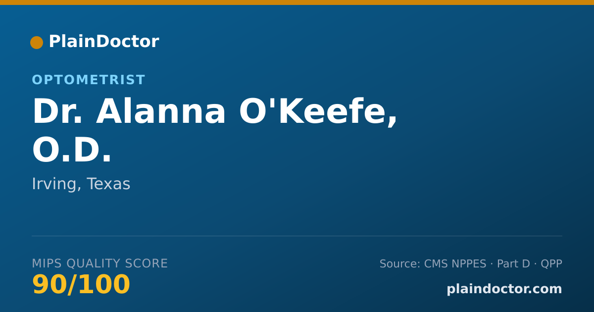 Shareable card for Alanna O'Keefe, O.D. - Optometrist, Irving, TX
