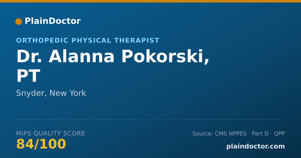 Shareable card for Alanna Pokorski, PT - Orthopedic Physical Therapist, Snyder, NY