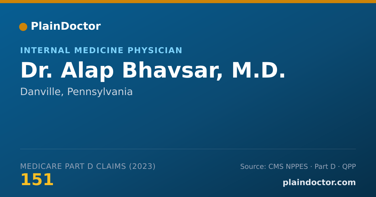 Shareable card for Alap Bhavsar, M.D. - Internal Medicine Physician, Danville, PA