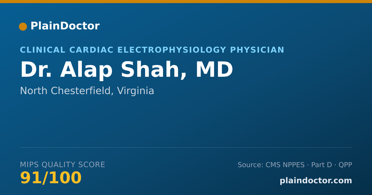 Shareable card for Alap Shah, MD - Clinical Cardiac Electrophysiology Physician, North Chesterfield, VA