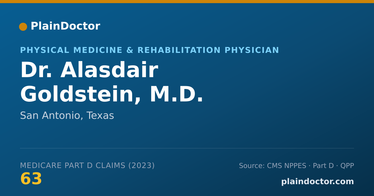 Shareable card for Alasdair Goldstein, M.D. - Physical Medicine & Rehabilitation Physician, San Antonio, TX