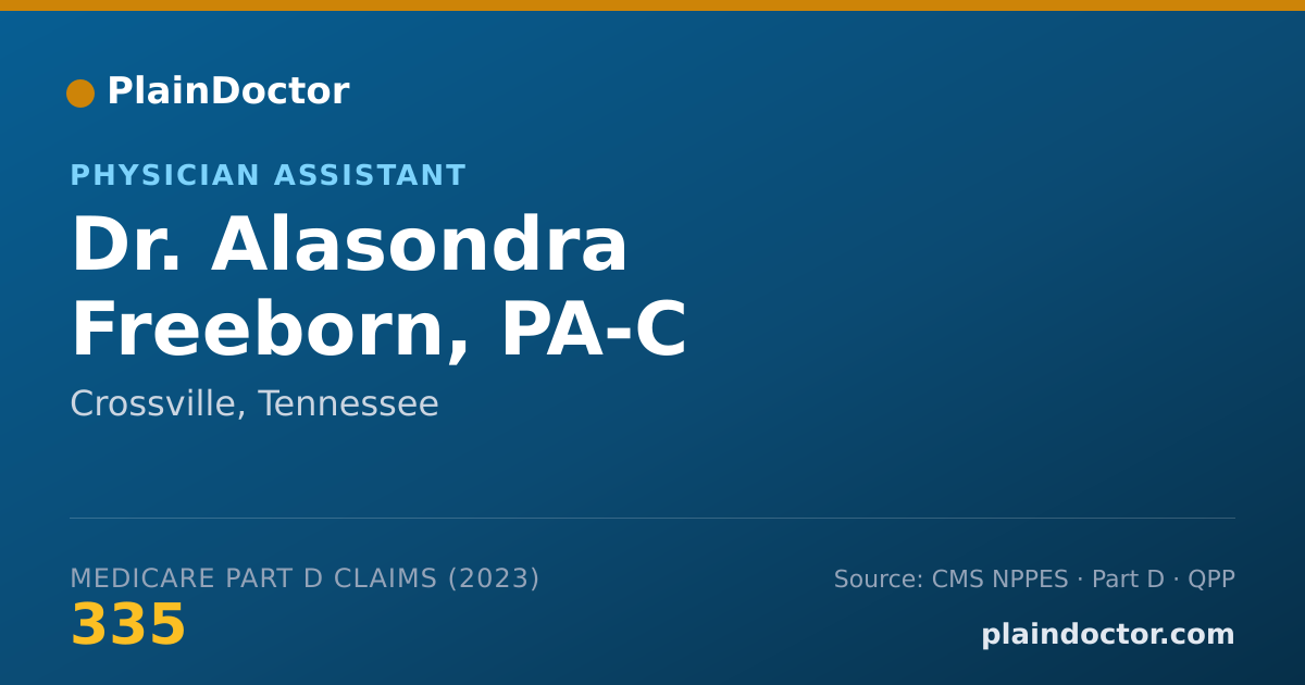 Shareable card for Alasondra Freeborn, PA-C - Physician Assistant, Crossville, TN