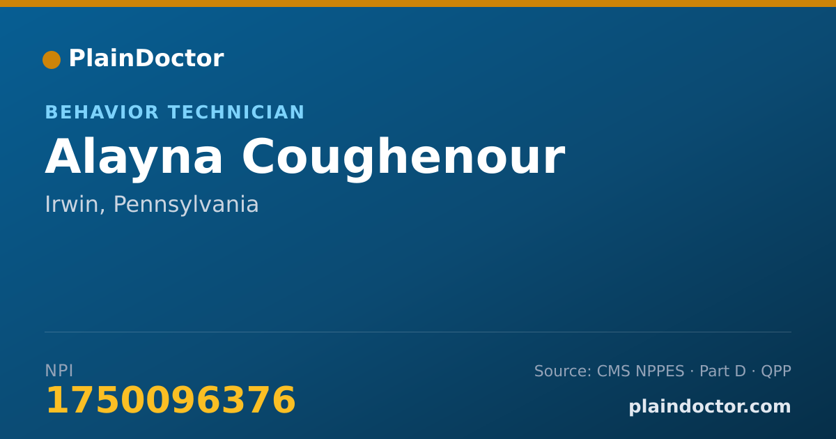 Shareable card for Alayna Coughenour - Behavior Technician, Irwin, PA