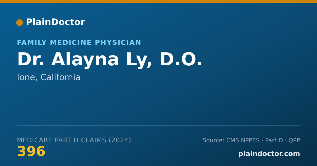 Shareable card for Alayna Ly, D.O. - Family Medicine Physician, Ione, CA