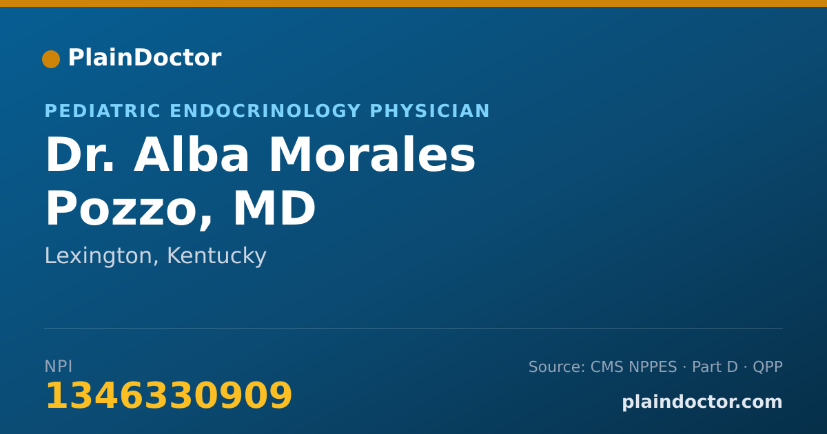 Shareable card for Alba Morales Pozzo, MD - Pediatric Endocrinology Physician, Lexington, KY