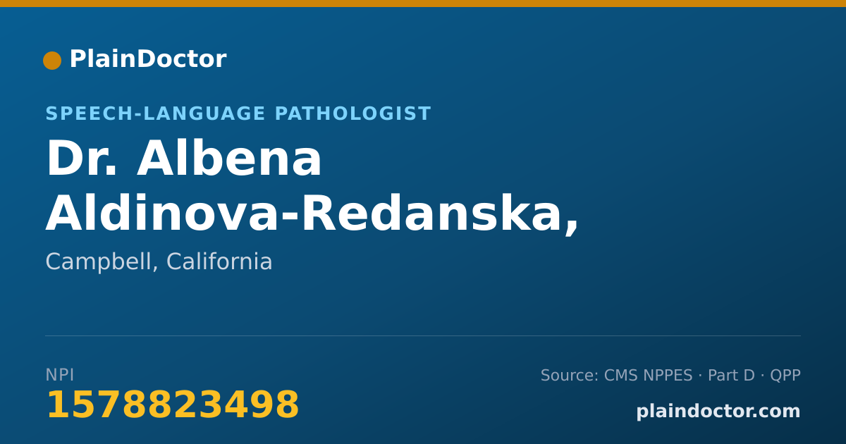 Shareable card for Albena Aldinova-Redanska, M.A.,M.S.,CCC-SLP - Speech-Language Pathologist, Campbell, CA