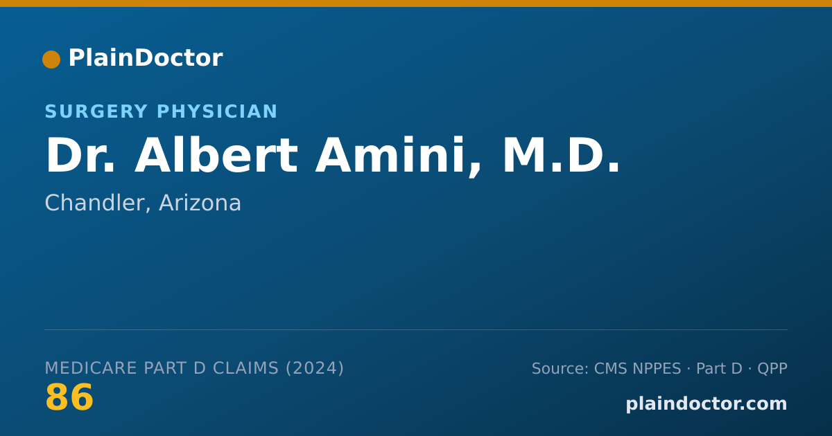 Shareable card for Albert Amini, M.D. - Surgery Physician, Chandler, AZ
