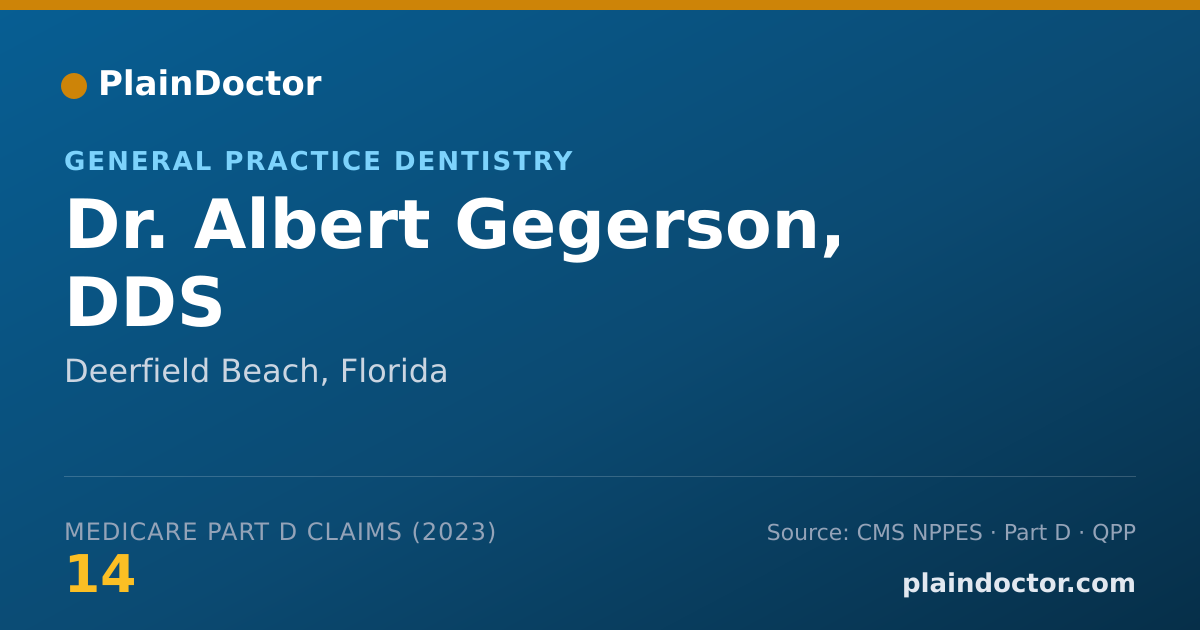 Shareable card for Albert Gegerson, DDS - General Practice Dentistry, Deerfield Beach, FL
