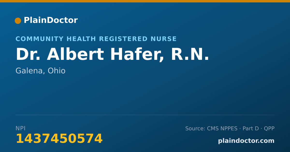 Shareable card for Albert Hafer, R.N. - Community Health Registered Nurse, Galena, OH