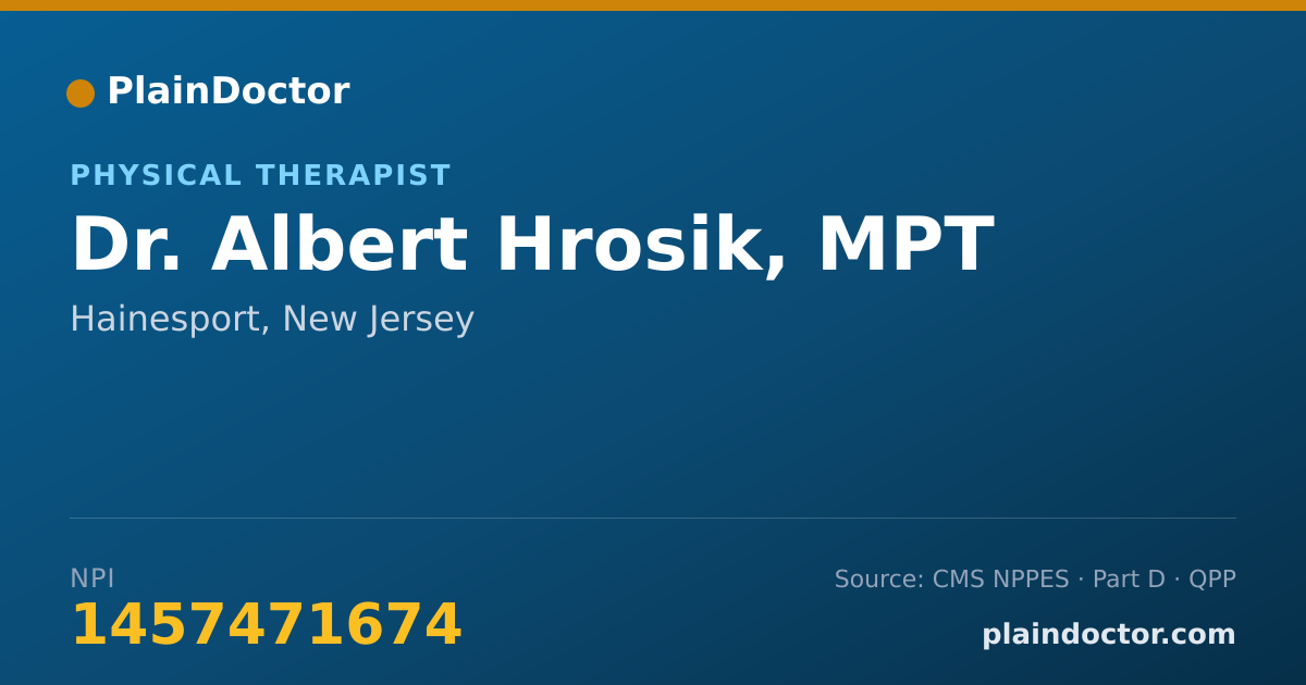 Shareable card for Albert Hrosik, MPT - Physical Therapist, Hainesport, NJ