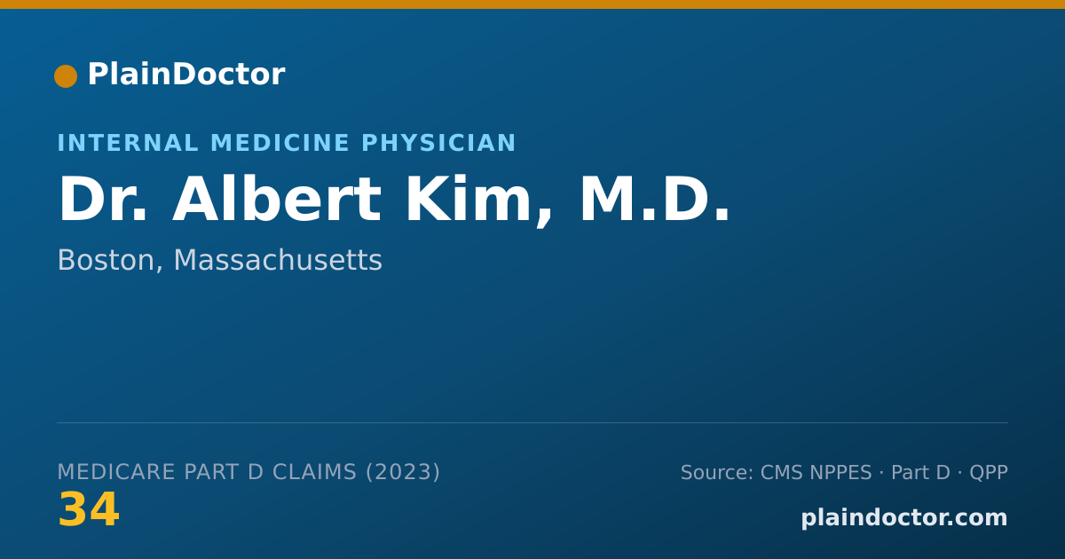Shareable card for Albert Kim, M.D. - Internal Medicine Physician, Boston, MA