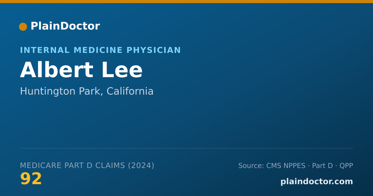 Shareable card for Albert Lee - Internal Medicine Physician, Huntington Park, CA