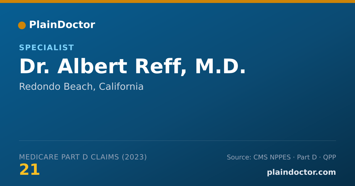 Shareable card for Albert Reff, M.D. - Specialist, Redondo Beach, CA