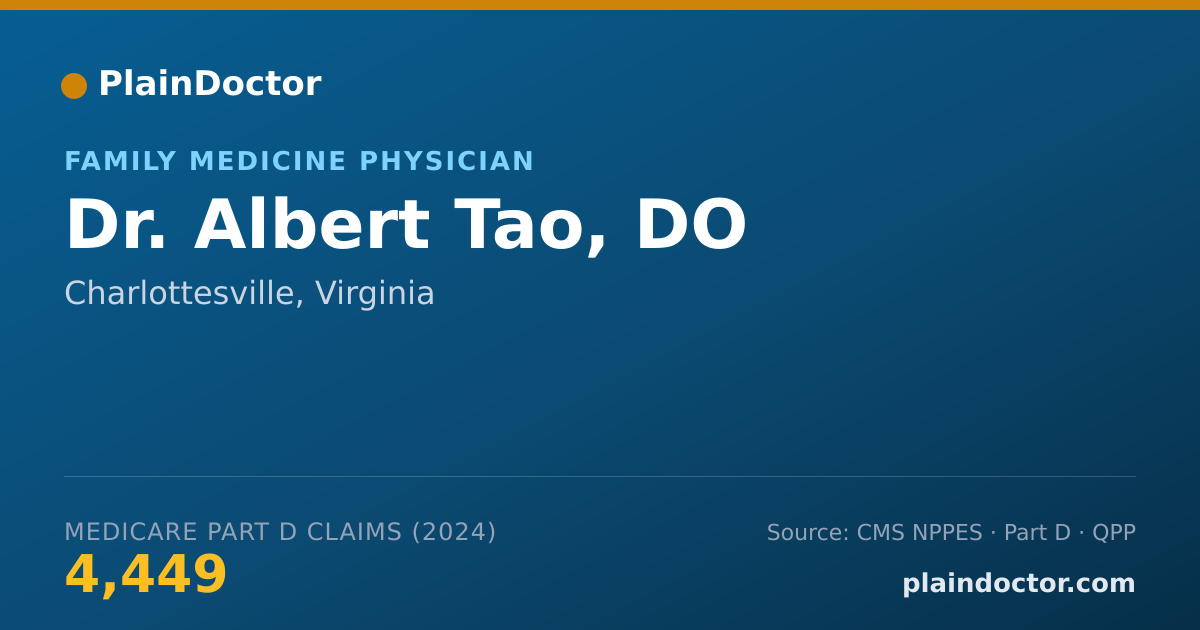 Shareable card for Albert Tao, DO - Family Medicine Physician, Charlottesville, VA