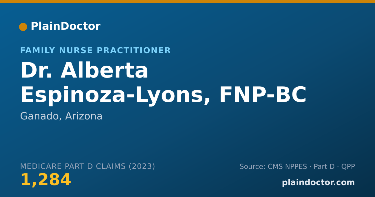 Shareable card for Alberta Espinoza-Lyons, FNP-BC - Family Nurse Practitioner, Ganado, AZ