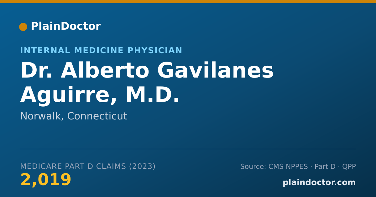 Shareable card for Alberto Gavilanes Aguirre, M.D. - Internal Medicine Physician, Norwalk, CT