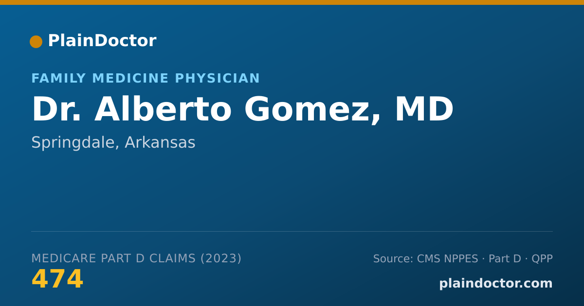 Shareable card for Alberto Gomez, MD - Family Medicine Physician, Springdale, AR