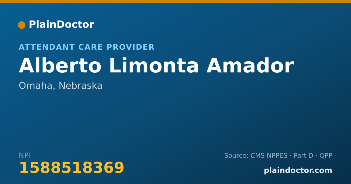 Shareable card for Alberto Limonta Amador - Attendant Care Provider, Omaha, NE