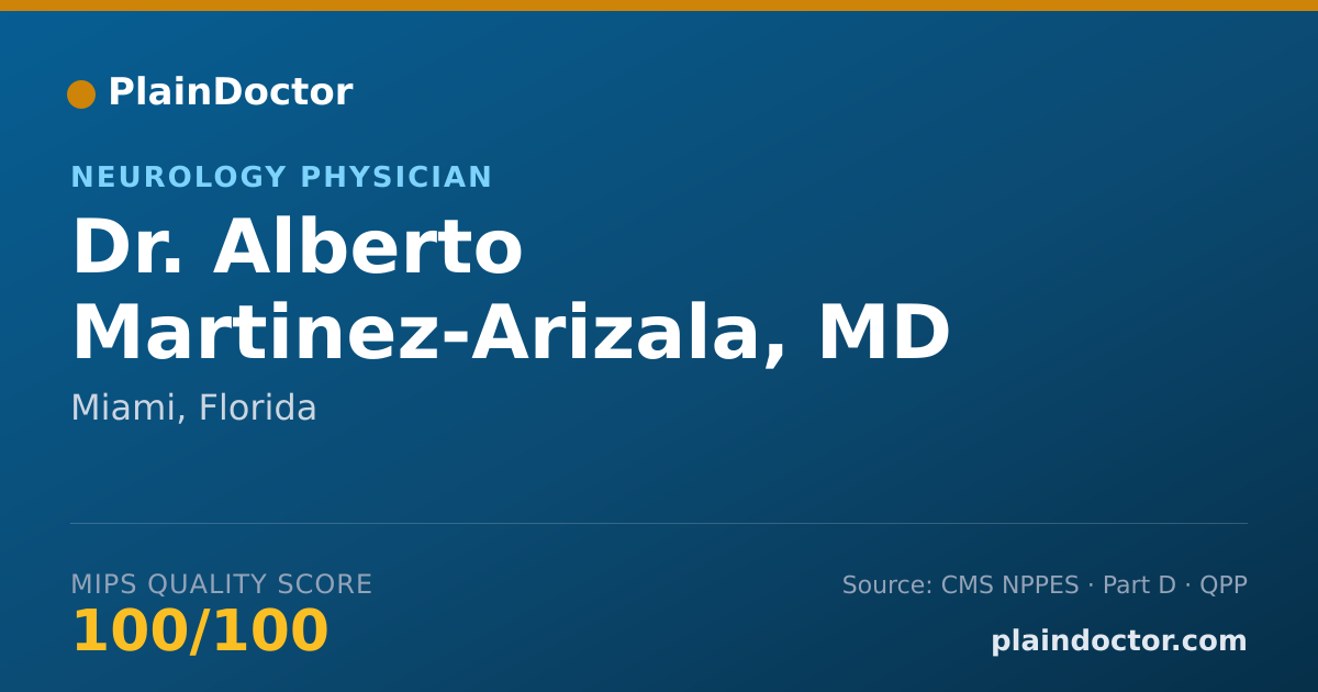 Shareable card for Alberto Martinez-Arizala, MD - Neurology Physician, Miami, FL