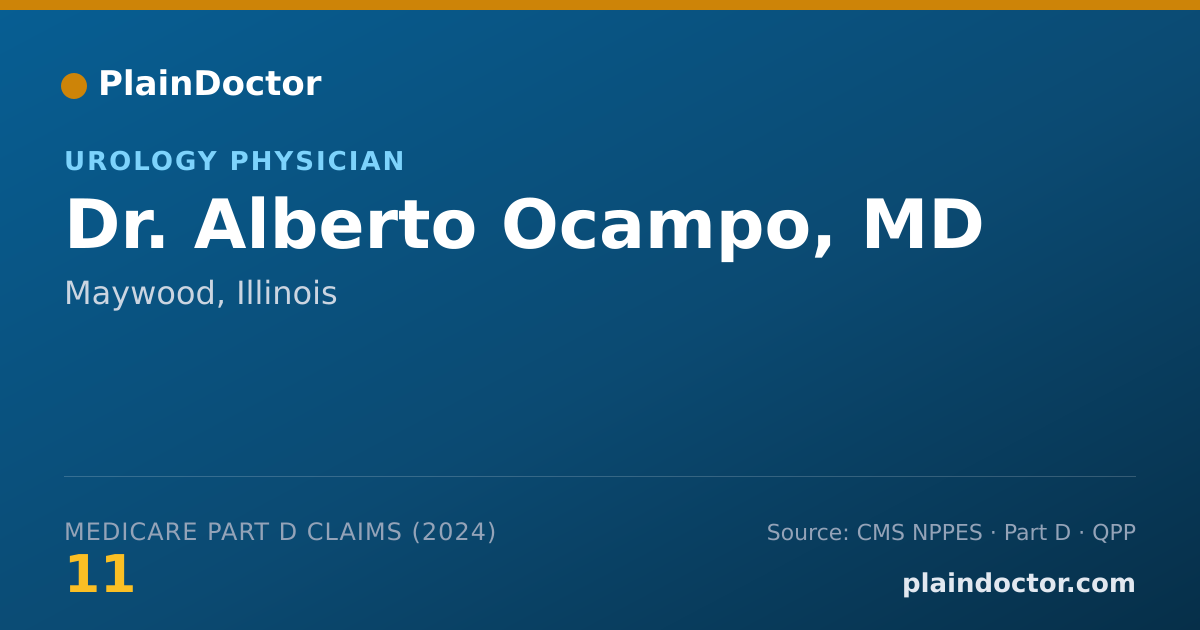 Shareable card for Alberto Ocampo, MD - Urology Physician, Maywood, IL