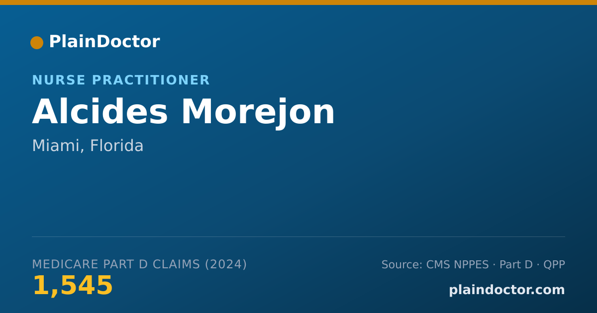 Shareable card for Alcides Morejon - Nurse Practitioner, Miami, FL