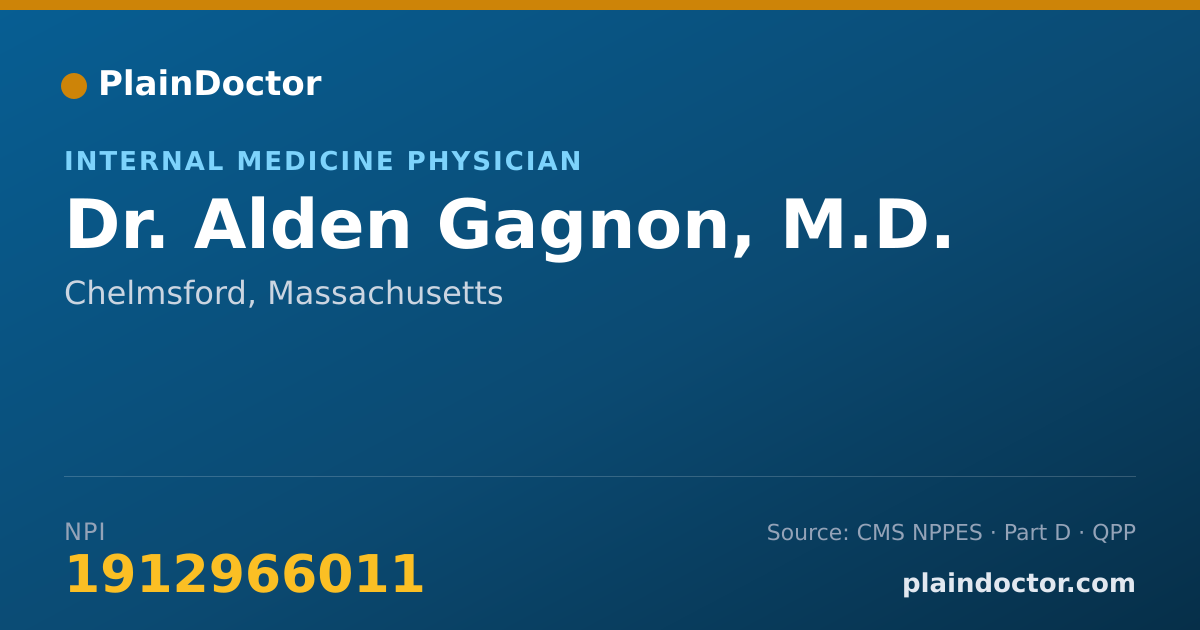 Shareable card for Alden Gagnon, M.D. - Internal Medicine Physician, Chelmsford, MA