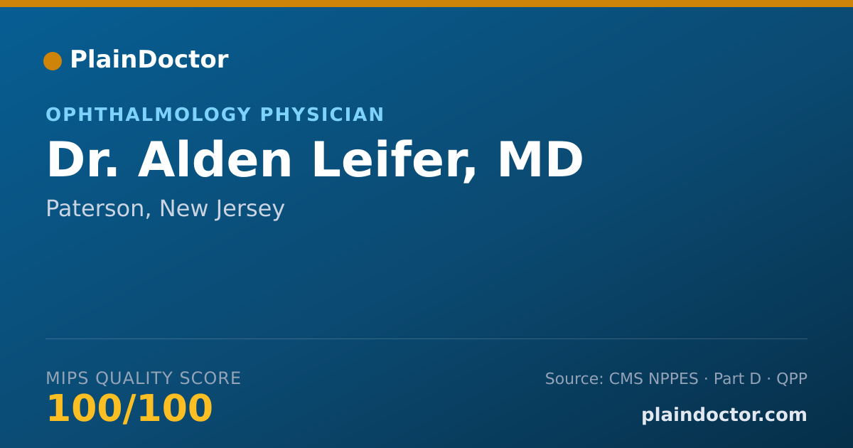 Shareable card for Alden Leifer, MD - Ophthalmology Physician, Paterson, NJ