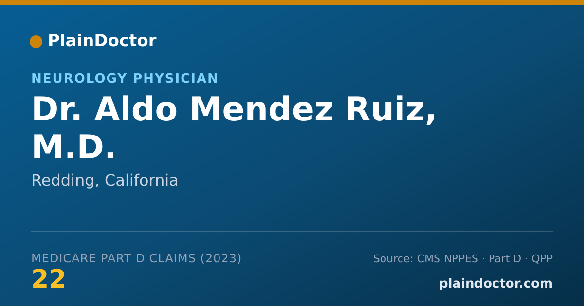 Shareable card for Aldo Mendez Ruiz, M.D. - Neurology Physician, Redding, CA